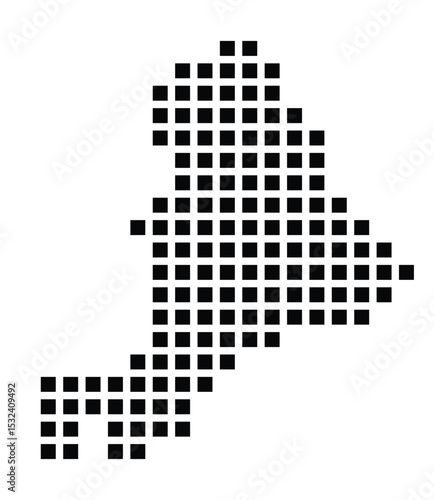 Symbol Map of the City Capelle aan den IJssel (Netherlands) showing the city with a pattern of just a few black squares