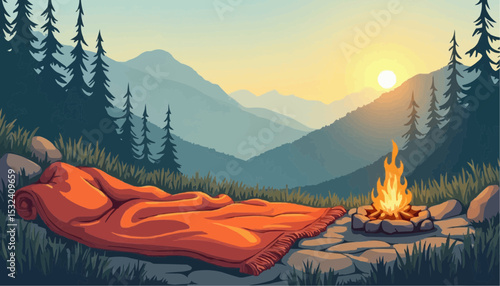 Blanket and Fire in Nature