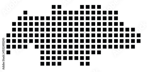Symbol Map of the City Oss (Netherlands) showing the city with a pattern of just a few black squares