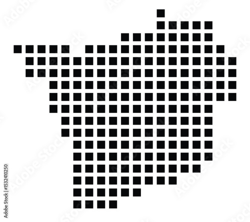 Symbol Map of the City Roosendaal (Netherlands) showing the city with a pattern of just a few black squares