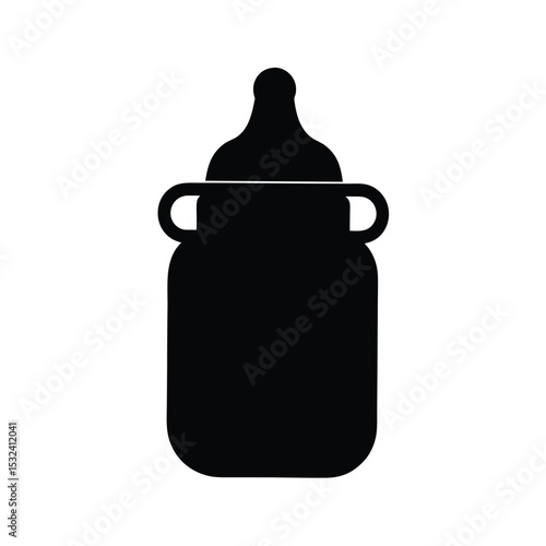 Water bottle – black silhouette on white background