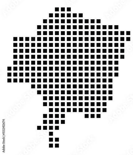 Symbol Map of the City Pila (Poland) showing the city with a pattern of just a few black squares