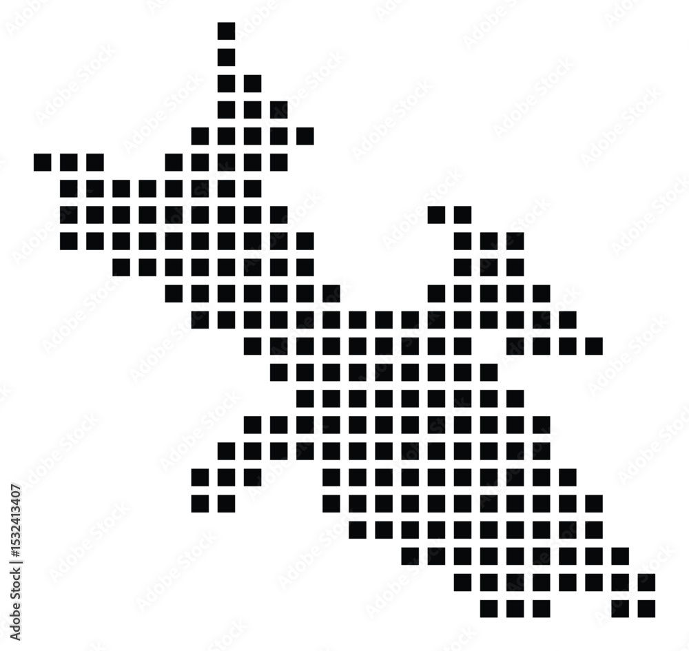 Fototapeta premium Symbol Map of the City Stockholm (Sweden) showing the city with a pattern of just a few black squares