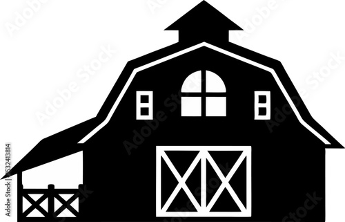 Barn Silhouette Vector Illustration 
