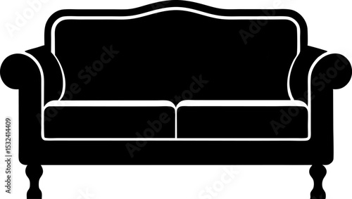 Couch Silhouette Vector Illustration 