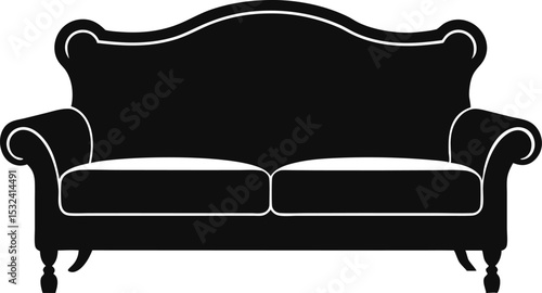 Couch Silhouette Vector Illustration 
