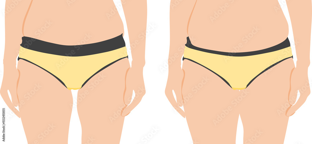 © くろねこ - ダイエットする女性のグラフィック素材イラスト © くろねこ - ダイエットする女性のグラフィック素材イラスト
