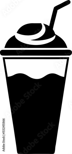 Milkshake Silhouette Vector Illustration 