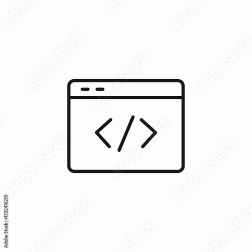web page coding icon sign vector