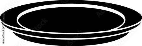 Plate Silhouette Vector Illustration 