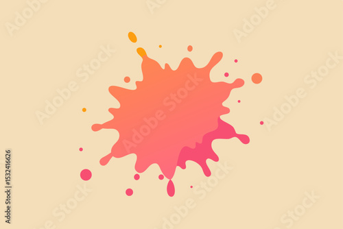 Abstract Pink and Orange Paint Splatter Design Element