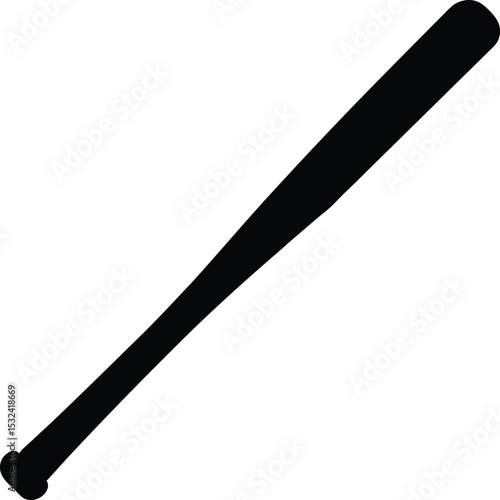Baseball bat – black silhouette on white background