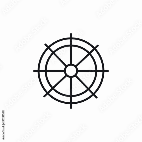 classic ship wheel icon sign vector