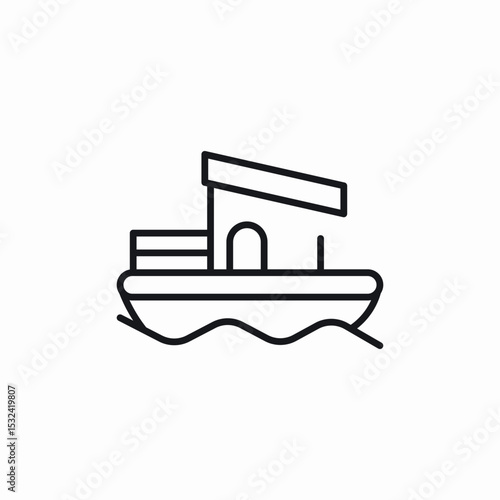 deck boat icon sign vector