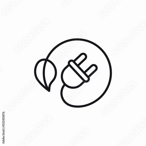 eco energy plug icon sign vector