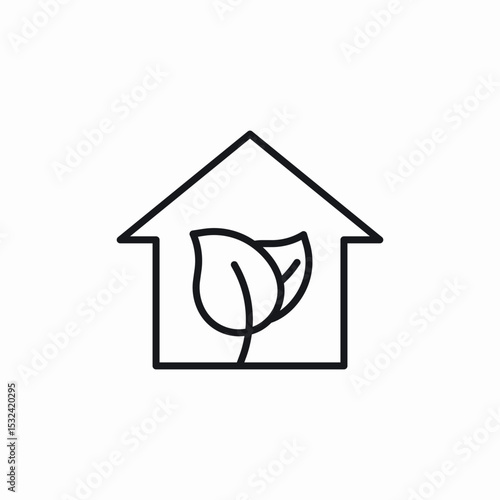 eco home icon sign vector