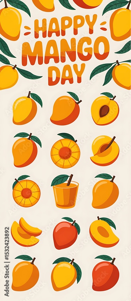 Fototapeta premium Mango Day Story Poster Design