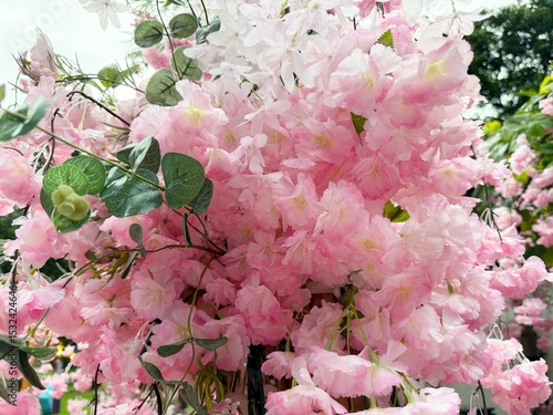 Photography Artificial Sakura Blossoms Display in KLCC Park, Kuala Lumpur, Malaysia