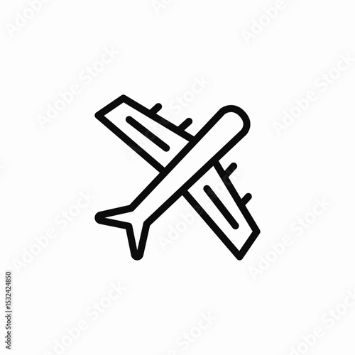 flying airplane icon sign vector
