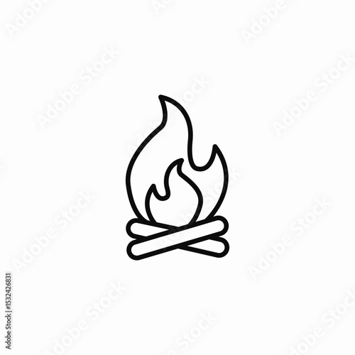 wood fireplace icon sign vector
