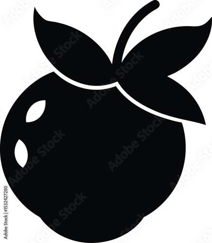 Berry – black silhouette on white background