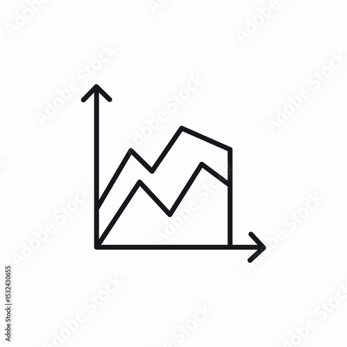 statistics line graph icon sign vector