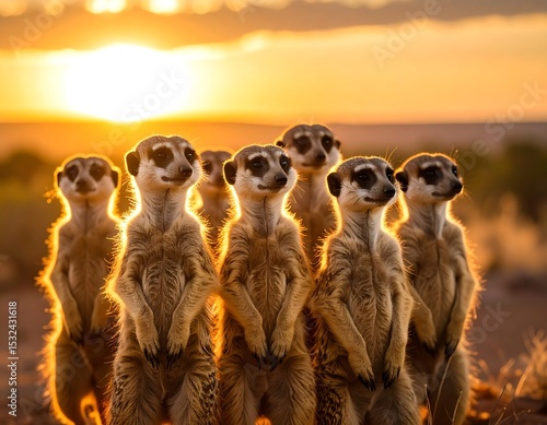 Wallpaper Mural Meerkat family at sunset (1) Torontodigital.ca