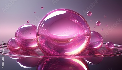 shiny pink bubble isolated