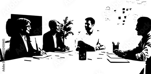 teamwork concept with the executives of a company who discuss the strategy to be taken and seek solutions during brainstorming.
