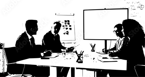 teamwork concept with the executives of a company who discuss the strategy to be taken and seek solutions during brainstorming.
