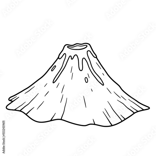 Volcano in black and white