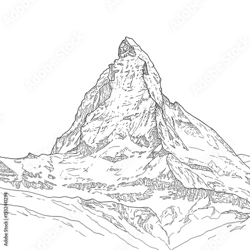 Mountain peak drawing