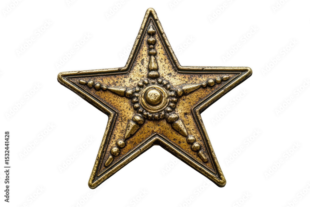 Fototapeta premium Golden star design isolated on transparent background