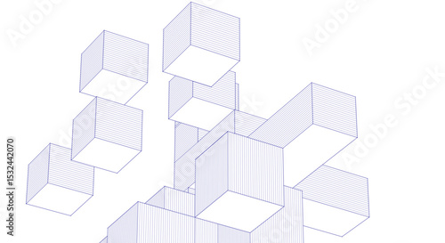 abstract architecture modular construction 3d
