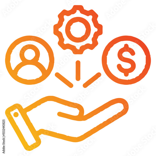 Project Resource Allocation Icon – Planning, Budgeting, and Team Utilization Vector