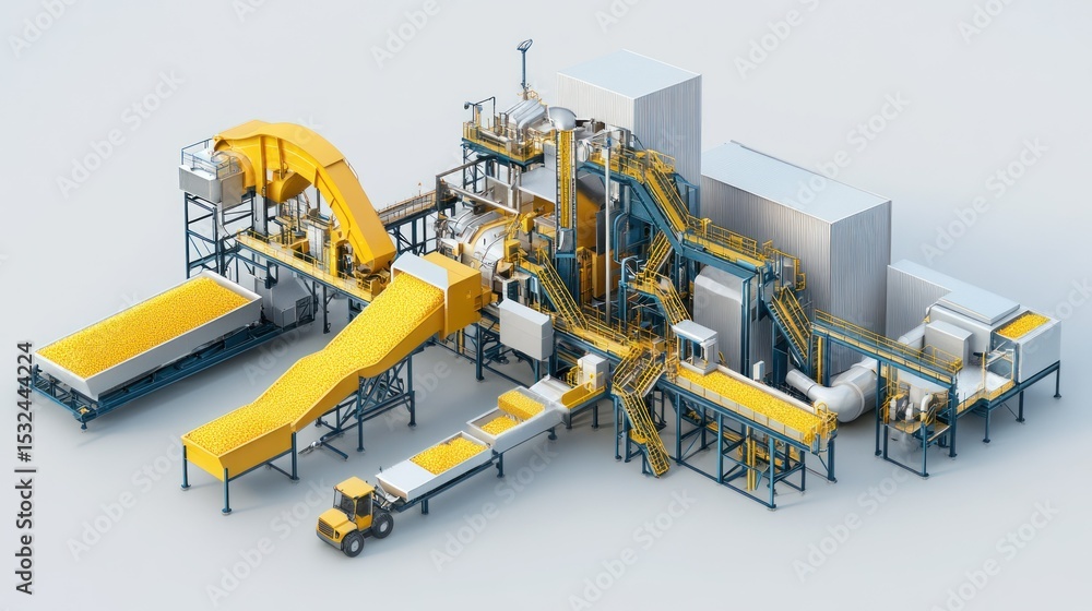 Obraz premium Industrial waste recycling plant