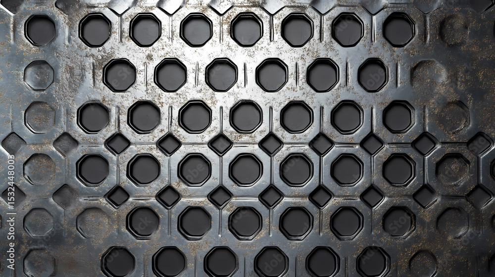 Textured Metal Panel with Hexagonal Pattern Textured Metal Panel with Hexagonal Pattern