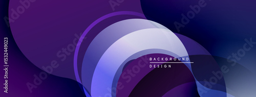 Abstract flowing shapes, layered purple hues create modern background. Minimalist design, smooth gradients offer visual depth.