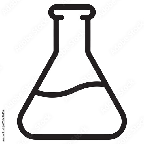 Chemistry Class Icon – Students and Test Tubes Illustration EPS 10