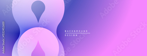 Abstract gradient shapes form flowing design. Purple, pink hues create modern background. Minimalist aesthetic, smooth transitions visible.