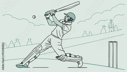 Full length of batsman player hit six       