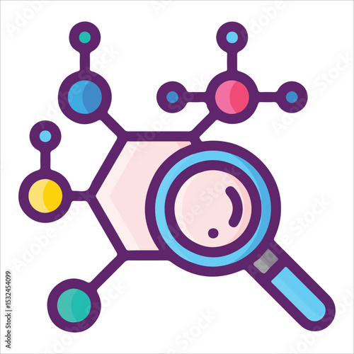 Molecular Chemistry Icon – Atom Structure and Scientific Model EPS 10