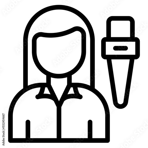 Vector Design Female Journalist Icon Style