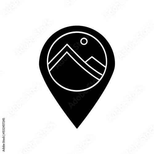 Trail map marker vector icon clean flat design