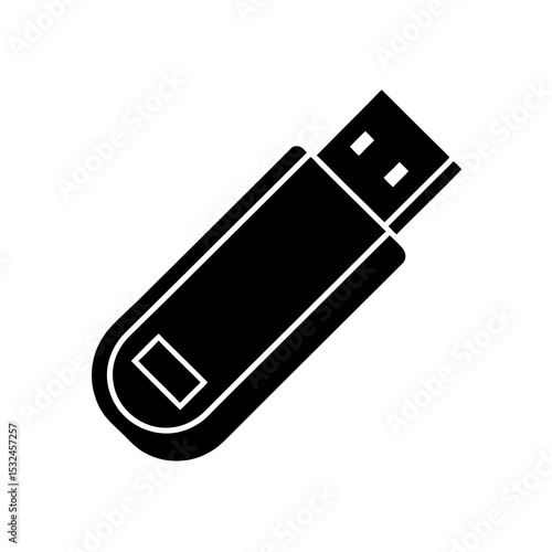 USB drive vector icon clean flat isolated style