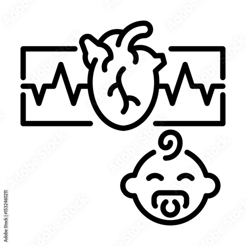 Pediatric Cardiology Child Heart Specialist Congenital Heart Care Single icon