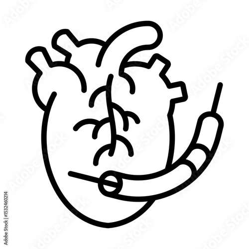 Cardiac Catheterization Heart Procedure Angiography Medical Diagnosis Single icon
