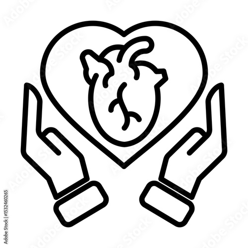 Cardinal Rehabilitation Heart Recovery Post Heart Treatment Medical Therapy Single icon