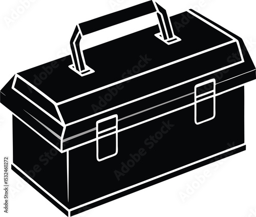 Toolbox – black silhouette on white background