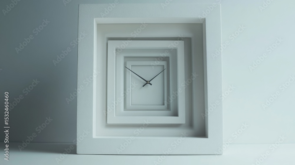 A surreal clock with the droste effect, where each clock face within the larger one gets progressively smaller, creating a visual illusion of infinite time. A surreal clock with the droste effect, where each clock face within the larger one gets progressively smaller, creating a visual illusion of infinite time.
